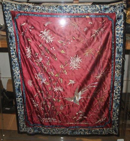 Silk embroidered Chinese panel